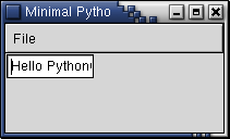 PythonCard minimal application window open to confirm installation is correct