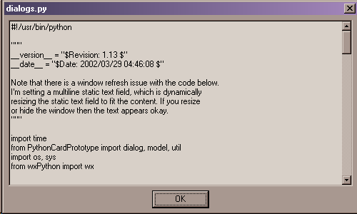 Scrolled Message Dialog Sample