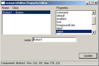 property editor window on new button