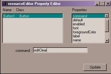 connecting a button to a command