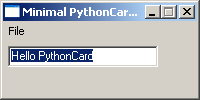 Screen shot of minimal PythonCard application open window